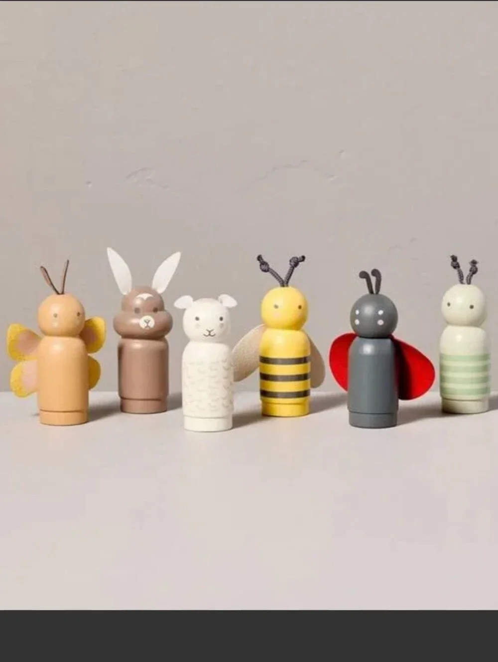 New Hearth & Hand Magnolia Toy Spring Peg Pals Animal Figurine Set 6pc